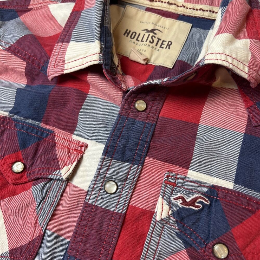 Hollister Men’s Western Style Pearl Snap Small